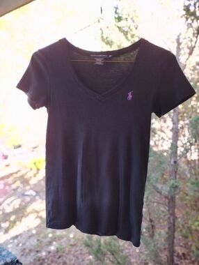 Ralph Lauren Sport V-neck Black Tee